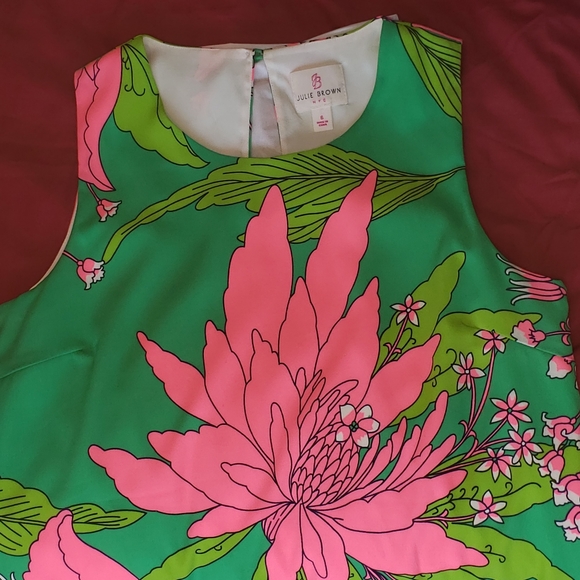 SUMMER BRIGHT JULIE BROWN SHIFT DRESS - Picture 4 of 13